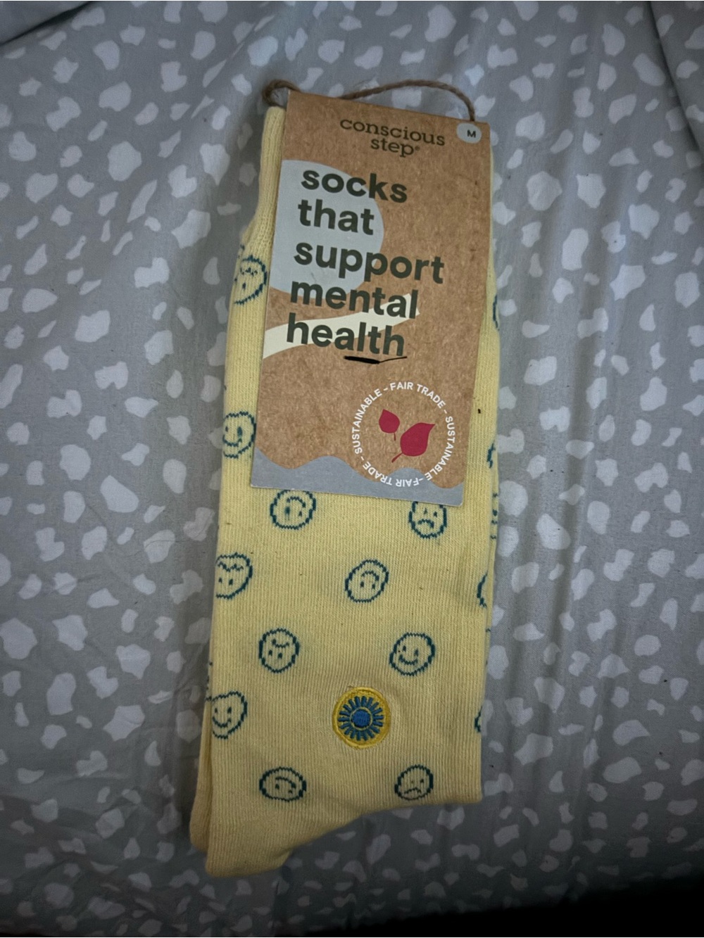 Men's Yellow Smile Socks - Support Mental Health